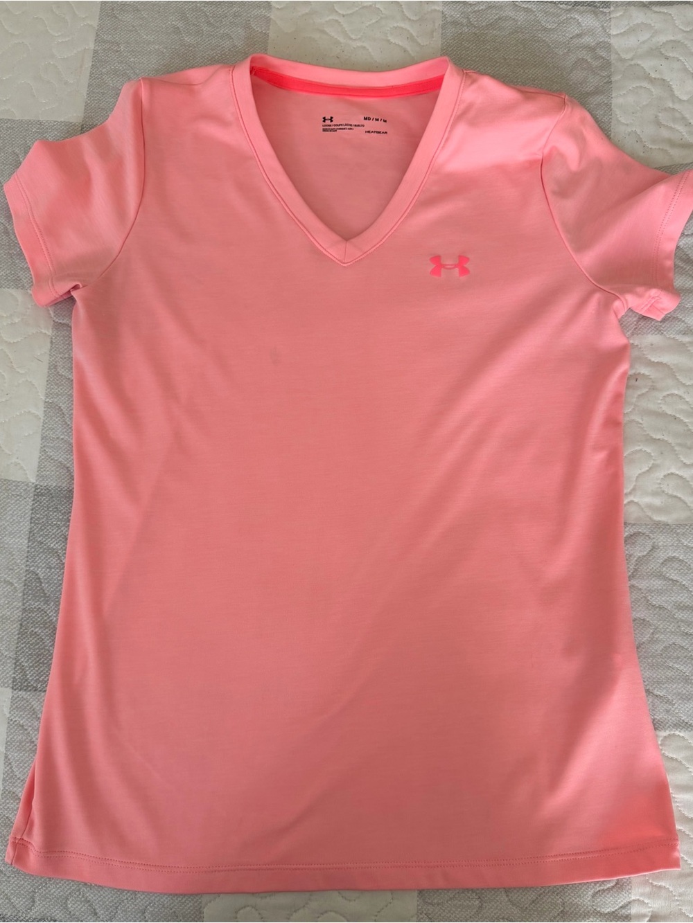 Under Armour Women's V-Neck Short Sleeve Top - Coral Pink